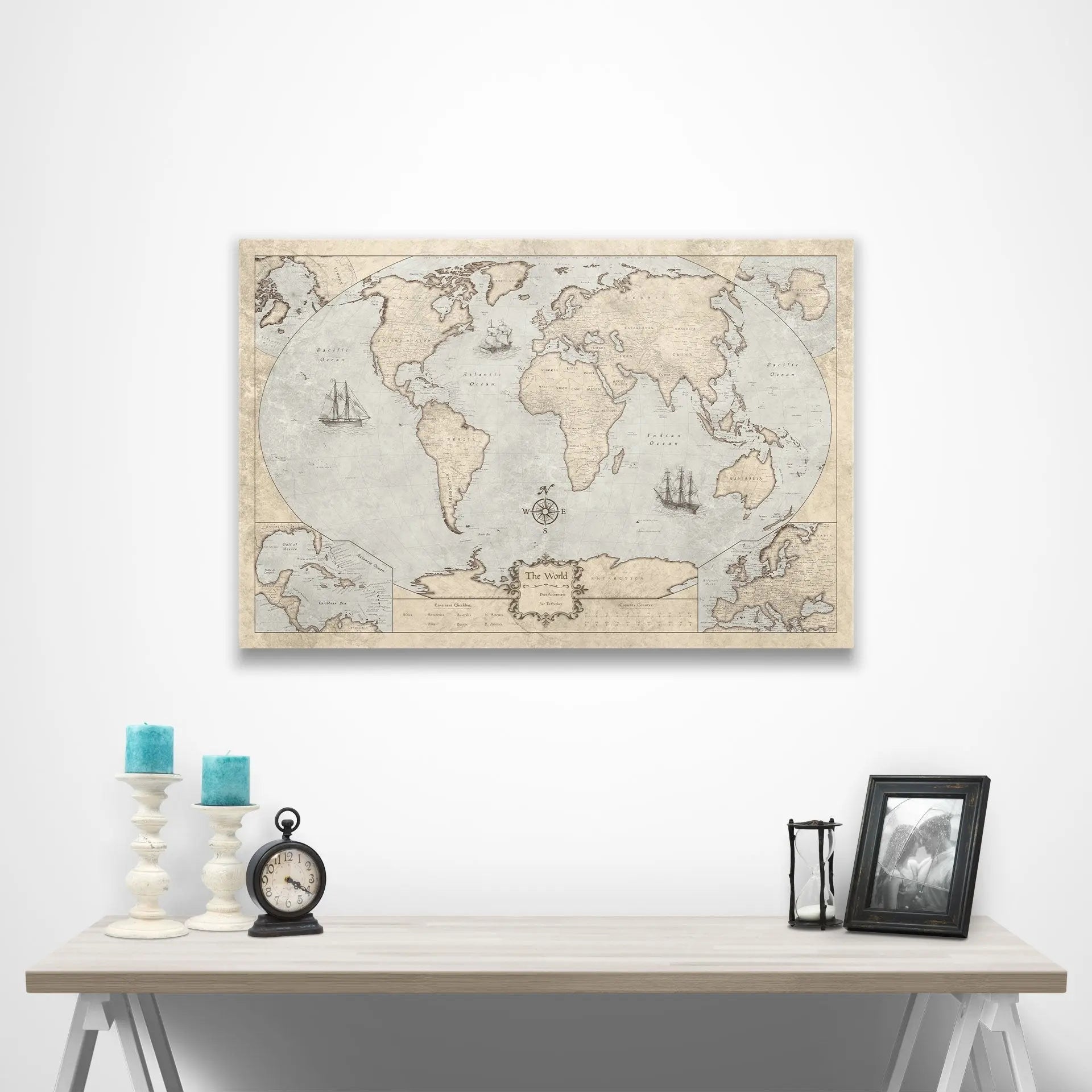 World Map Poster (Winkel Tripel) - Rustic Vintage CM Poster