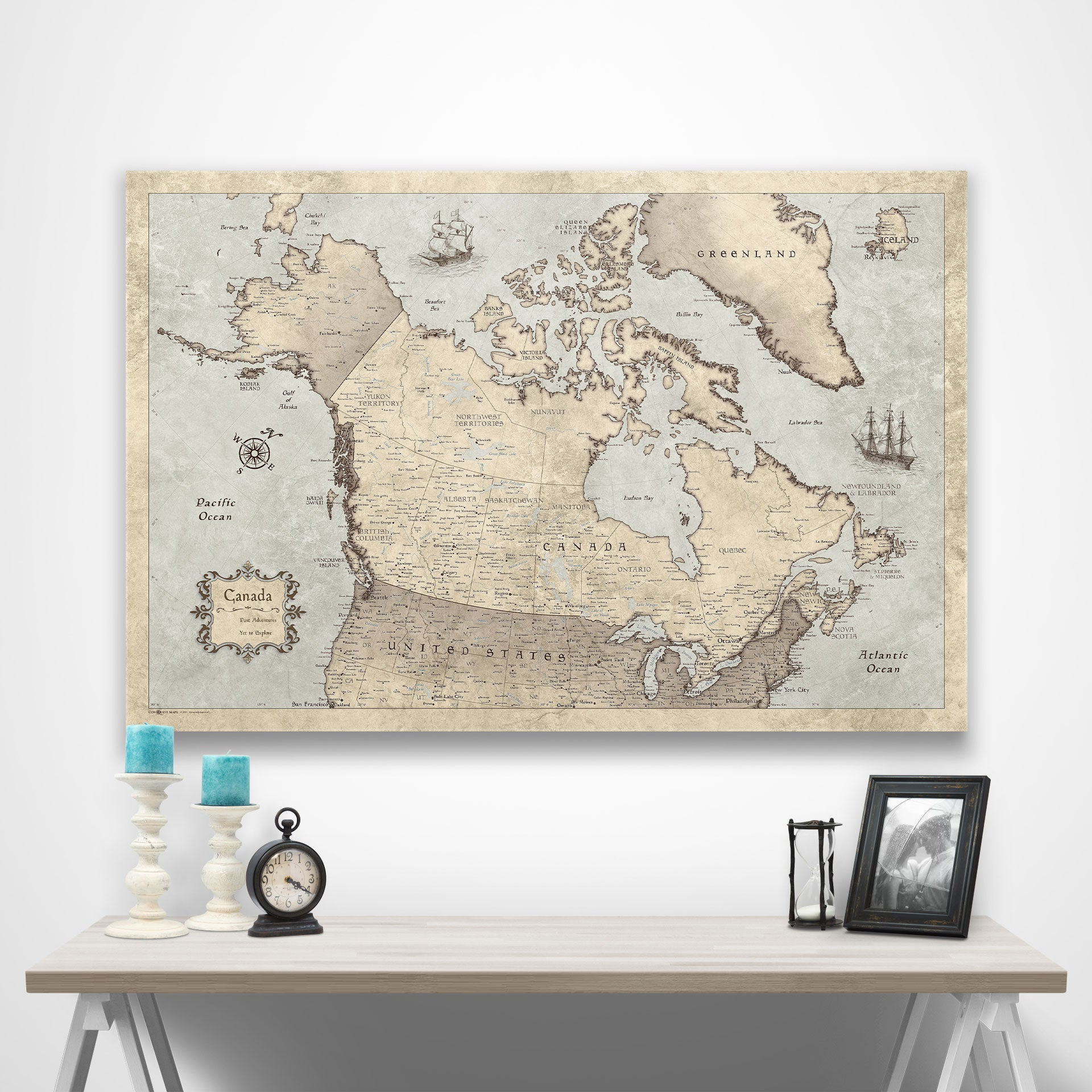 Canada Map Poster - Rustic Vintage CM Poster