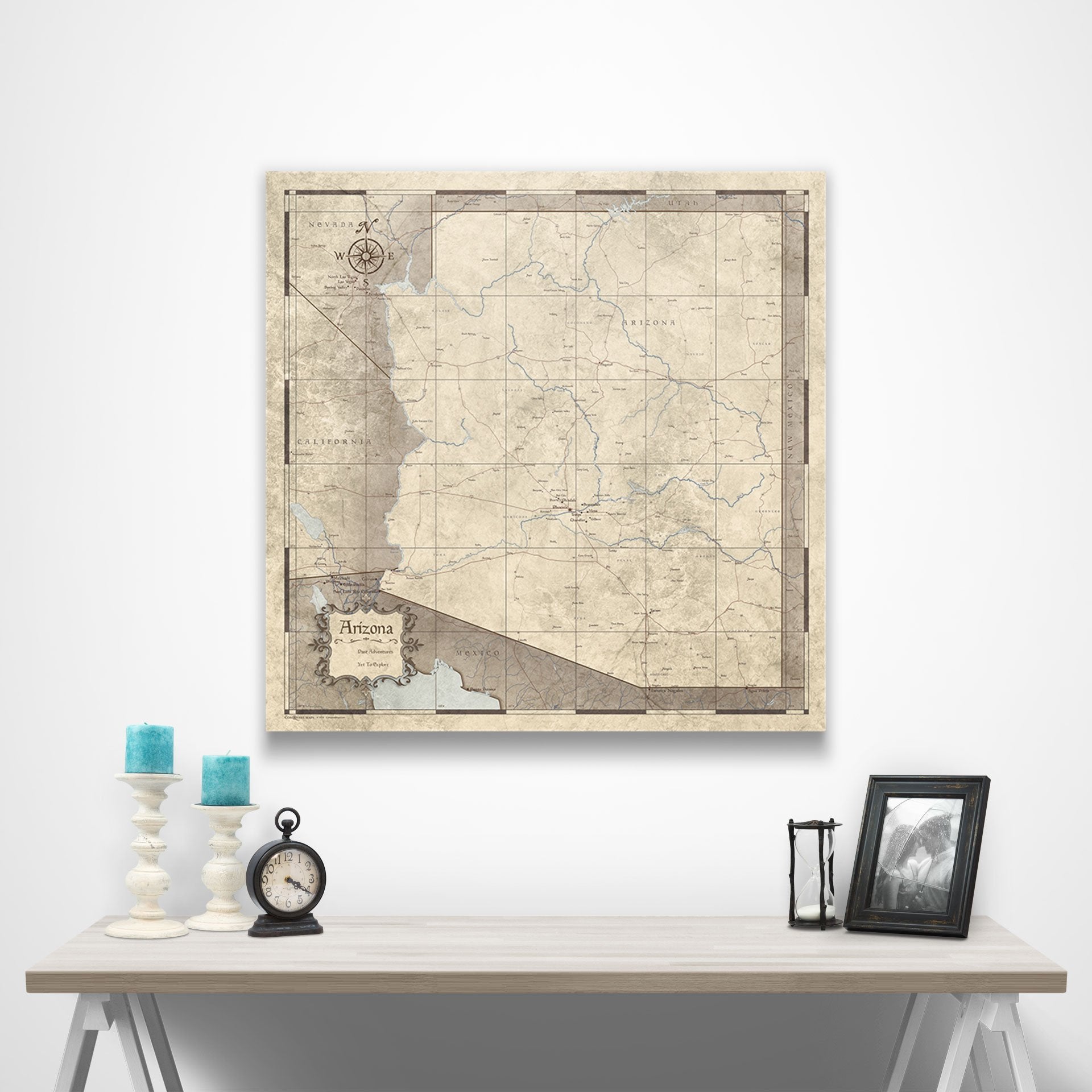 Arizona Map Poster - Rustic Vintage CM Poster