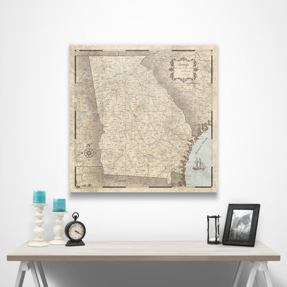 Georgia Map Poster - Rustic Vintage CM Poster