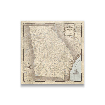 Georgia Map Poster - Rustic Vintage CM Poster