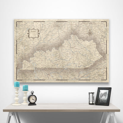 Kentucky Map Poster - Rustic Vintage CM Poster