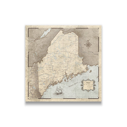 Maine Map Poster - Rustic Vintage CM Poster