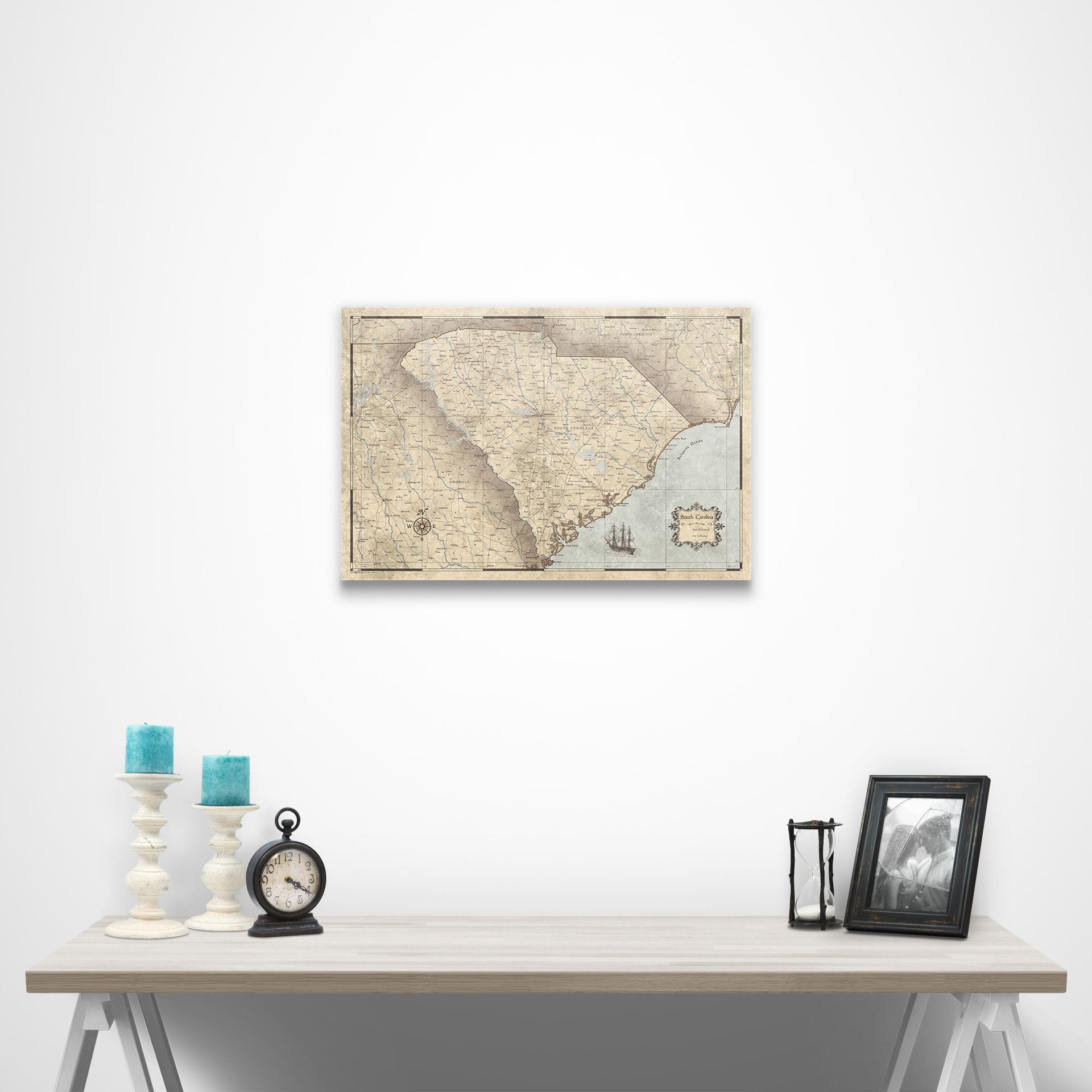 South Carolina Map Poster - Rustic Vintage CM Poster