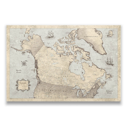 Canada Map Poster - Rustic Vintage CM Poster