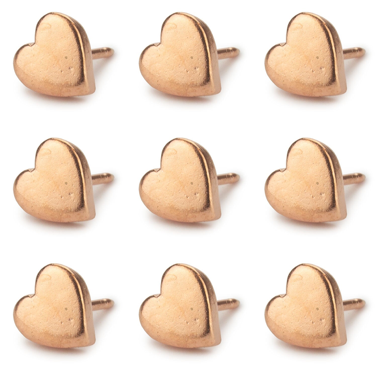 Rose Gold Heart Map Push Pins Conquest Maps LLC