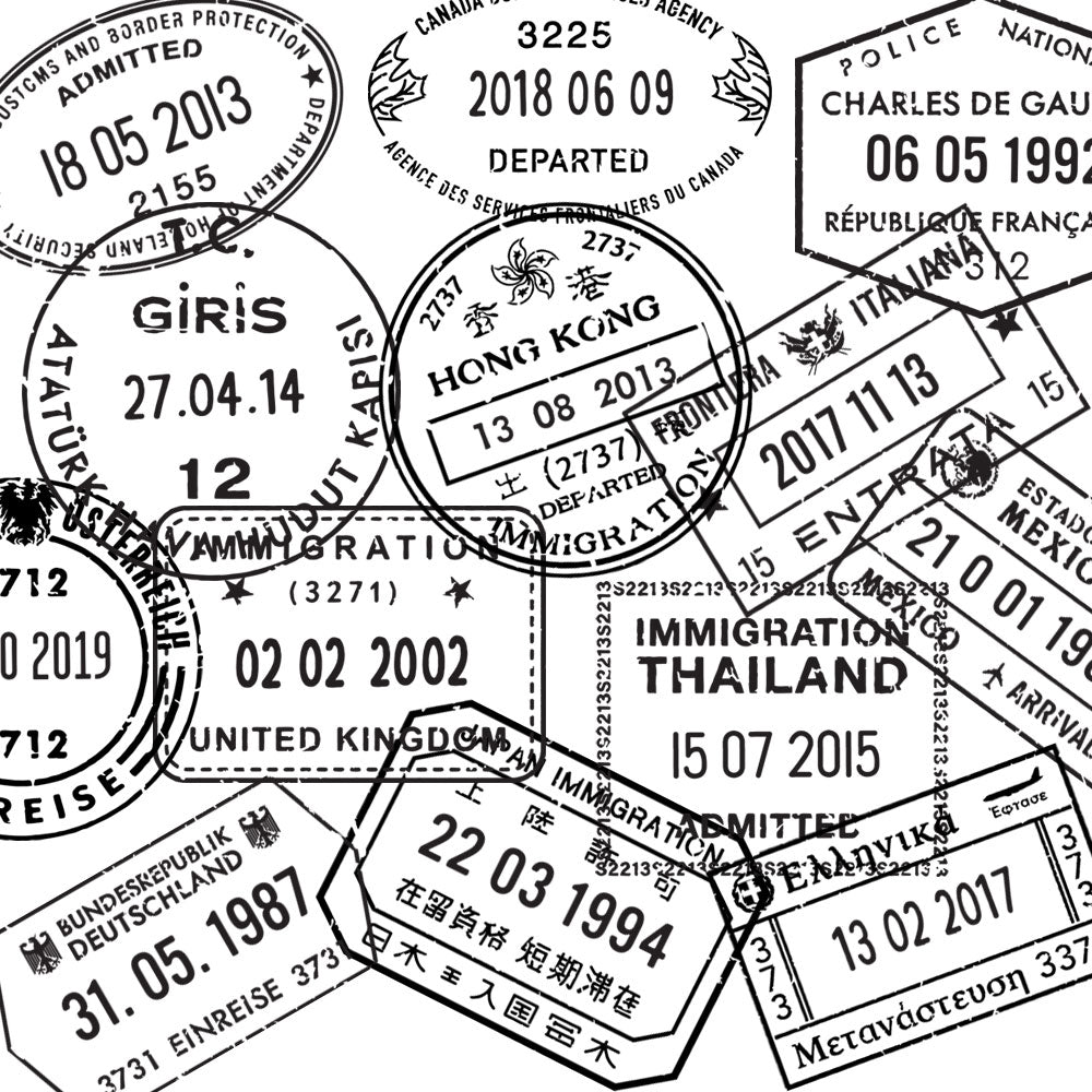 Passport Stamps Travel Sticker - TenStickers