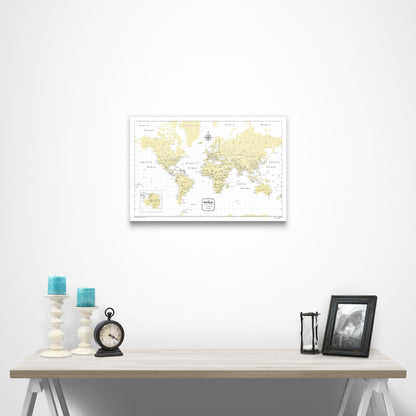 World Map Poster - Yellow Color Splash CM Poster