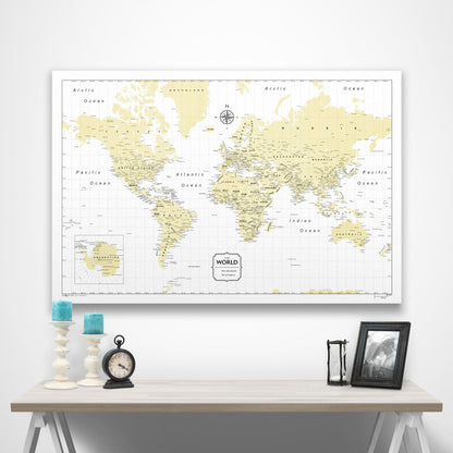 World Map Poster - Yellow Color Splash CM Poster