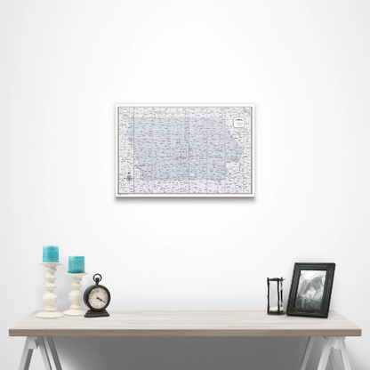 Iowa Map Poster - Light Gray Color Splash CM Poster