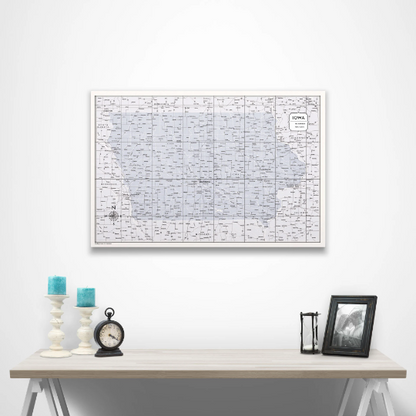 Iowa Map Poster - Light Gray Color Splash CM Poster