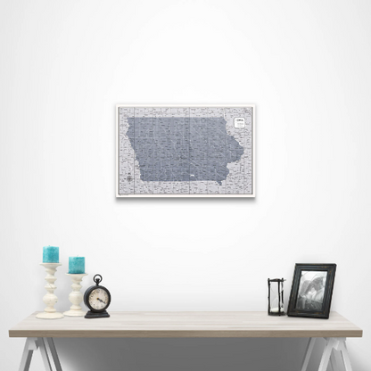 Iowa Map Poster - Dark Gray Color Splash CM Poster