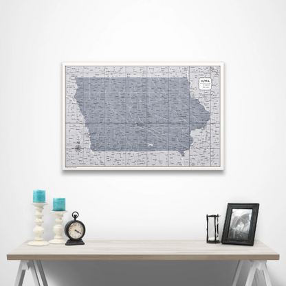 Iowa Map Poster - Dark Gray Color Splash CM Poster