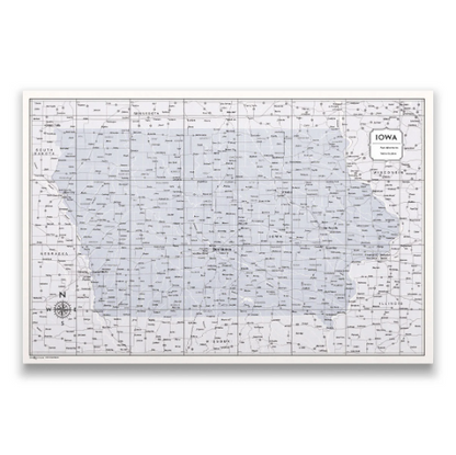 Iowa Map Poster - Light Gray Color Splash CM Poster