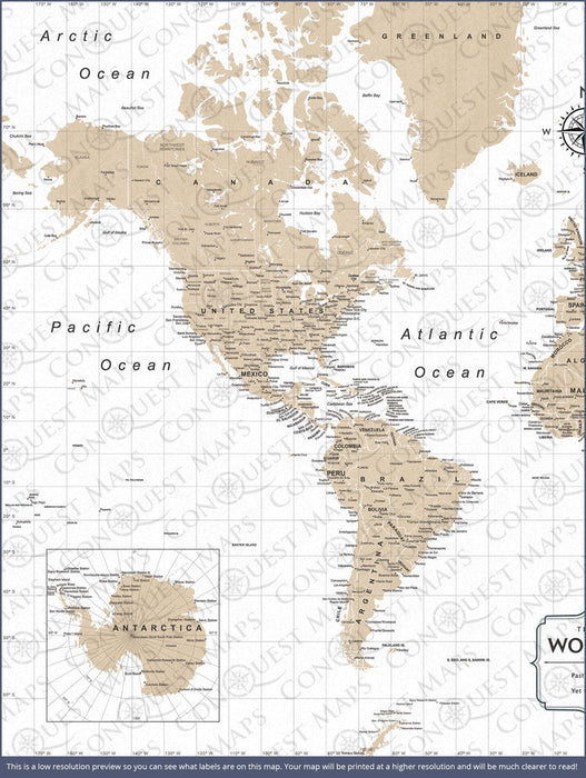 Push Pin World Map (Pin Board) - Desert Sunrise24 x 16 / Standard / Dark  Walnut in 2023